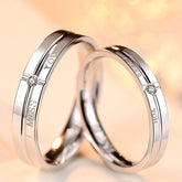 I MISS YOU with Zircon Silver Couple Ring for Women